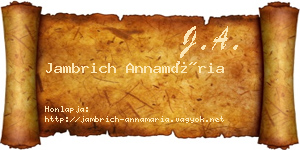 Jambrich Annamária névjegykártya