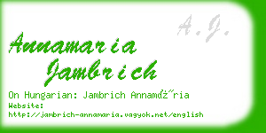 annamaria jambrich business card